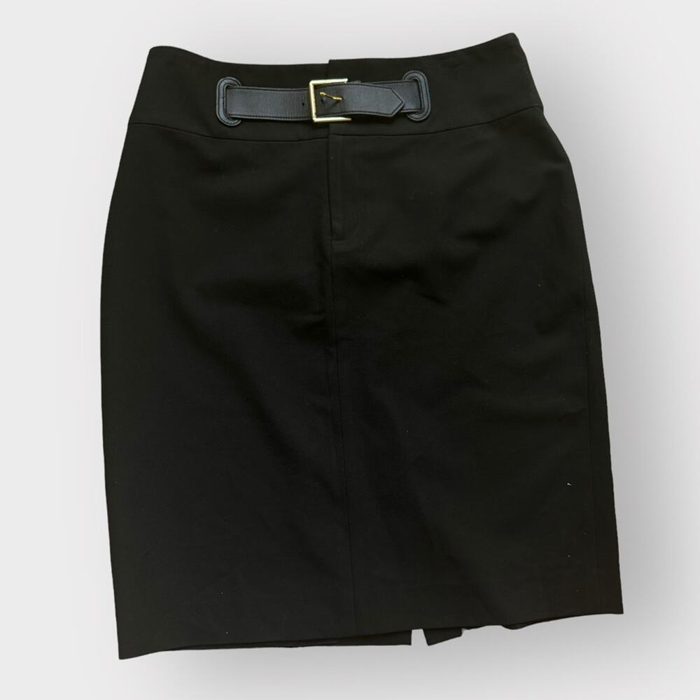 Lauren Ralph Lauren black faux belted pencil skirt